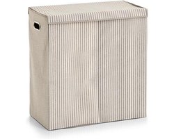 Zeller Gestreepte wasmand 2-vaks 120 liter
