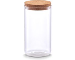 Zeller Glazen potten met kurk deksel