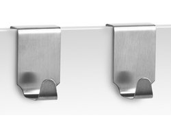 Zeller Handdoekhaken - 2x - zilver - 4 x 5 x 6 cm - Theedoekenhaken / Keukenhaakjes