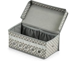 Zeller hobby/lint opbergdoos/naaidoos - grijs - 29 x 15 x 12 cm - polyester