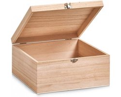 Zeller Houten kistje met deksel en sluiting large