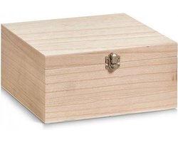 Zeller Houten kistje met deksel en sluiting medium