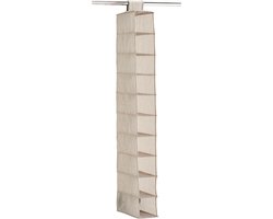 Zeller kast organizer - hangend - 10 vakken - 15 x 30 x 129 cm - beige