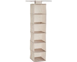 Zeller kast organizer - hangend - 6 vakken - 30 x 30 x 129 cm - beige