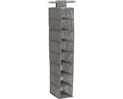 Zeller kast organizer - hangend - 8 vakken - 18 x 30 x 105 cm - grijs