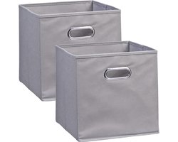 Zeller kastmanden - 5x - Grijs - vierkant - 32 x 32 cm - opbergmand - vakkenkast opbergers