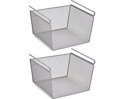 Zeller Kastmandje - 2x - opberg/hang mandjes - metaal - 29 x 26 x 19 cm - draadmand