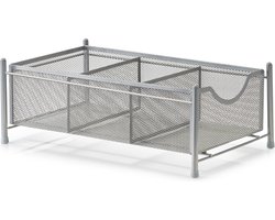 Zeller keuken/keukenkast organizer uitschuifbaar - zilver - 25 x 40 x 15 cm - metaal