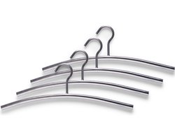 Zeller Kledinghanger - 12x - RVS - 44 cm- jassen hanger / kapstok