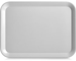 Zeller kopjes dienblad rechthoek - grijs - melamine - 43 x 32 cm - dienbladen serveerbladen