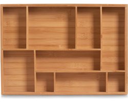 Zeller Lade inzetbak - bamboe - 9-vaks - lade organizer - 44 x 42 cm