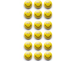 Zeller Magneten Smile / Emoticon - 18x - kunststof - 3 cm - koelkast / whiteboard