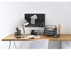 Zeller, Memobord, leisteen, Magneetbord, glas, antraciet, 60 x 40 x 1,6 cm