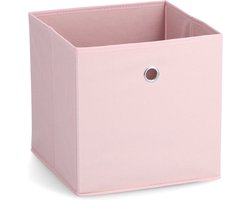 Zeller opbergmand/kastmand - 22 liter - lichtroze - 28 x 28 x 28 cm