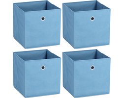 Zeller opbergmand/kastmand - 4x - 22 liter - blauw - 28 x 28 x 28 cm