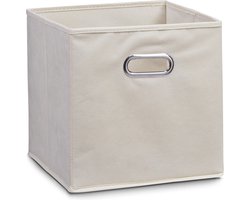 Zeller Opbergmand/kastmand - beige - 28 x 28 cm - polyester - Speelgoed manden - Opruimmanden