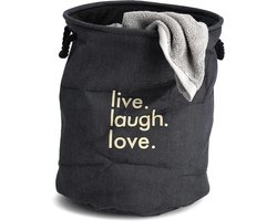 Zeller opvouwbare waszak 60 liter present - Zwart - Opvouwbaar