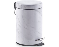 Zeller Pedaalemmer - marmerprint - 3 liter - Badkameraccessoires - Toiletaccessoires - Kleine prullenbakken