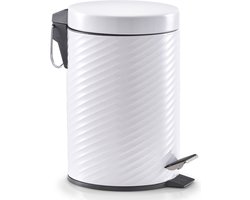 Zeller Pedaalemmer - wit - met groeven patroon - 3 l