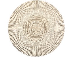 Zeller Placemat - 6x - rond - goudkleurig - met geponste gaatjes - Dia 41 cm
