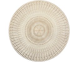 Zeller Placemat - 8x - rond - goudkleurig - met geponste gaatjes - Dia 41 cm
