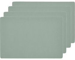 Zeller placemats lederlook - 6x - 45 x 30 cm - mintgroen - vegan leer - tafel onderleggers