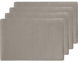 Zeller placemats lederlook - 6x - 45 x 30 cm - taupe - vegan leer - tafel onderleggers