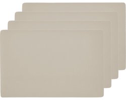 Zeller Placemats lederlook - 6x - creme - 45 x 30 cm - kunstleer - onderlegger