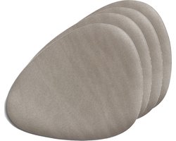 Zeller placemats lederlook - 8x - 34 x 42 cm - metallic taupe