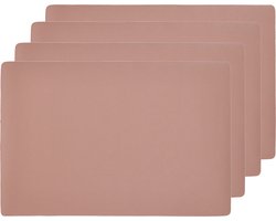 Zeller Placemats lederlook - 8x stuks - 45 x 30 cm - zalm roze - vegan leer - onderleggers