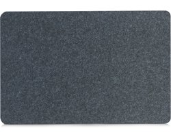 Zeller Placemats van vilt - 2x - donkergrijs - 45 x 30 cm - Rechthoekig - Borden onderleggers