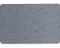Zeller placemats van vilt - 6x - grijs - 45 x 30 cm - Rechthoekig - Borden onderleggers