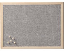 Zeller prikbord - textiel - lichtgrijs - 40 x 60 cm - incl. punaises