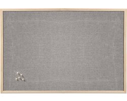 Zeller prikbord - textiel - lichtgrijs - 60 x 80 cm - incl. punaises
