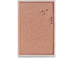 Zeller Prikbord van kurk - 60 x 40 cm - Kurken memobord/prikbord voor thuis of op kantoor