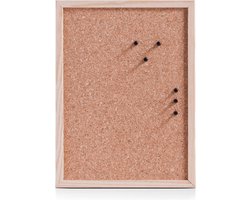 Zeller Prikbord van kurk - met houten omlijsting - incl pinnen - 30 x 40 cm - kantoor