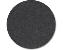Zeller Ronde eettafel placemats - 2x - Antraciet - Dia 38cm - Vilt/polyester - Hittebestendig