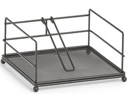 Zeller Servettenhouder - met stop - metaal - 17 cm - servethouders/servettenhouders