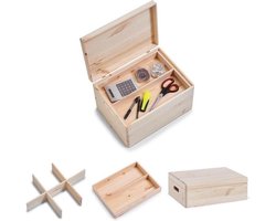 Zeller - Storage Box Set w. lid, 3 pcs, pine