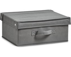 Zeller - Storage Box w. lid, foldable, grey