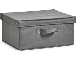 Zeller - Storage Box w. lid, foldable, grey