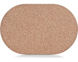 Zeller tafel Placemats - 12x stuks - ovaal - kurk - 44 x 29 cm - met waslaag - onderleggers