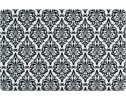 Zeller tafel placemats - barok print - zwart - 43,5 x 28,5 cm - Vintage onderleggers