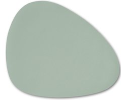 Zeller tafel placemats lederlook - 6x stuks - 34 x 42 cm - mintgroen - Speciale druppel vorm - Diner/ontbijt