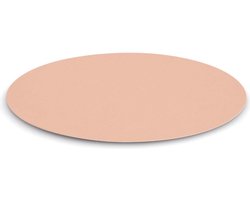 Zeller Tafel Placemats lederlook - zalm roze - rond - 38 cm - tafel dekken - onderleggers
