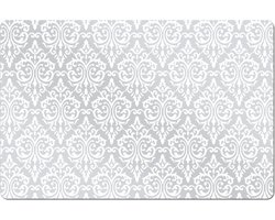Zeller tafel placemats met barok print - wit - 10x stuks - 43,5 x 28,5 cm - Vintage onderleggers