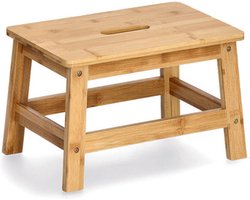 Zeller Voetenbankje/krukje - bamboe - 38 x 26 x 25 cm - draagvermogen max 100 kilo - opstapje