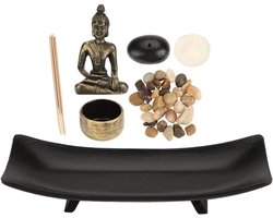 Zen Boeddhisme Kandelaar - Zen Tuin Set - Meditatie en Ontspanning - Inclusief Boeddha en Stenen