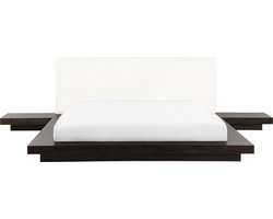 ZEN - Futon tweepersoonsbed - Donkerbruin - 160 x 200 cm - MDF