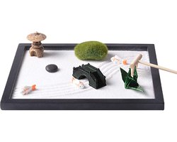 Zen Tuin Set met Boeddha Beeldje, Witte Zand, Stenen en Hark voor Meditatie en Decoratie